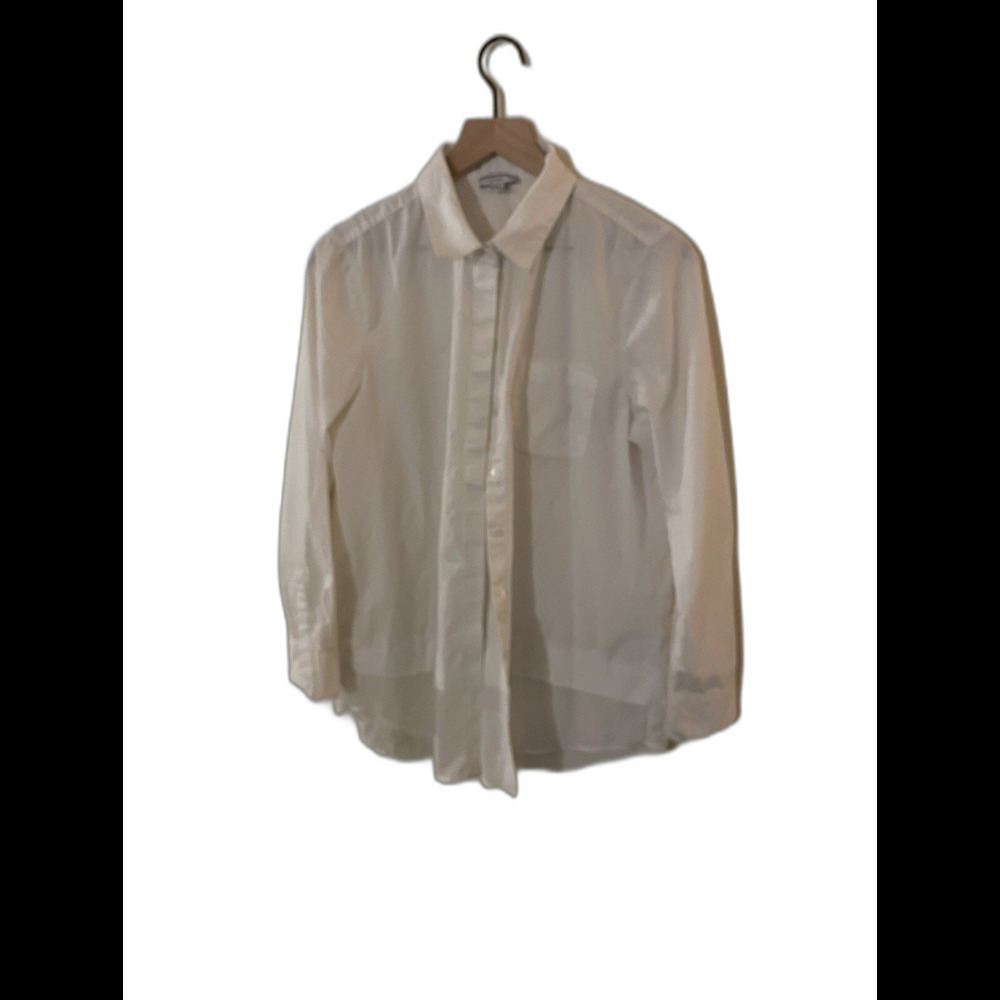 Katherine Barclay white button down Sheer bottom women size large
